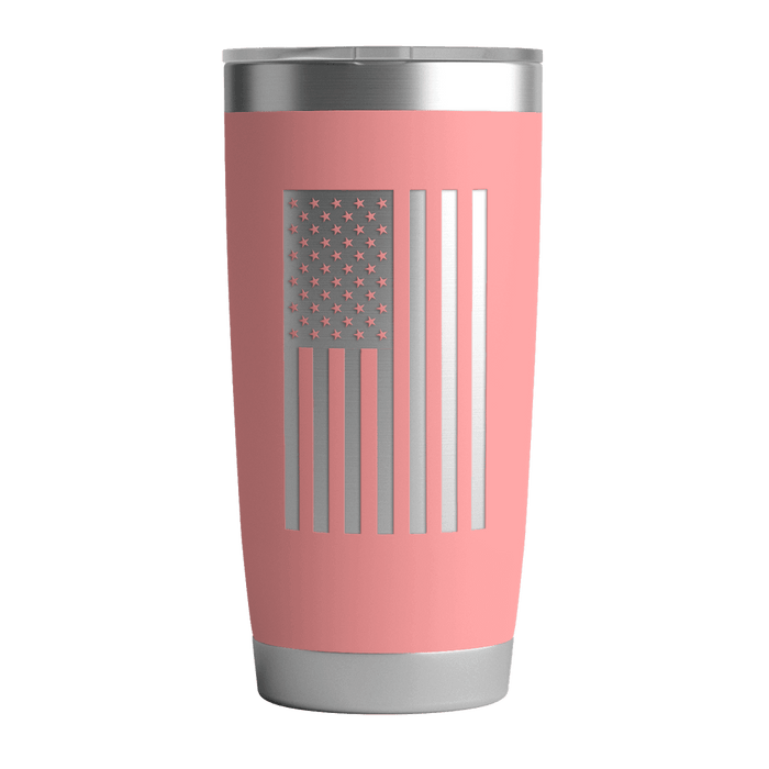 20 OZ Tumbler w\/ Logo & US Flag In Pink