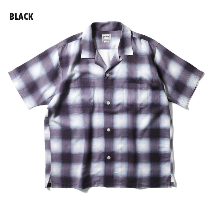 41187 OMBRE CHECK SHIRT S/S - BLACK