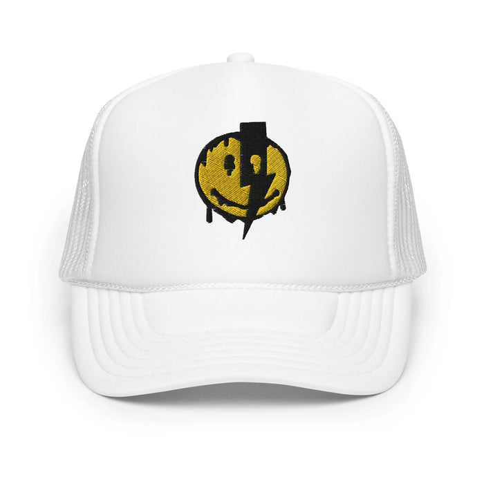 White / One Size Fits Most / Smiley Face Hat | Embroidered