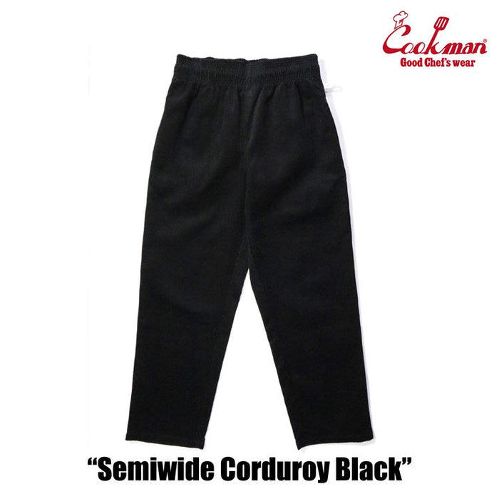 CHEF PANTS SEMIWIDE CORDUROY - BLACK