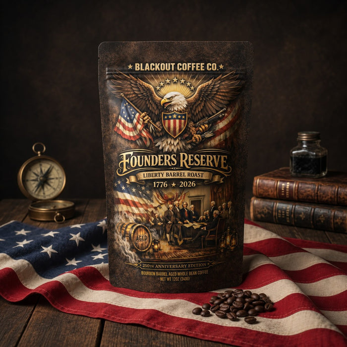 Founders Reserve | Liberty Barrel Roast | Bourbon Barrel Aged Whole Bean Coffee
