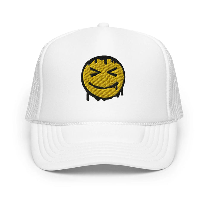 White / One Size Fits Most / Smiley Face Hat | Embroidered