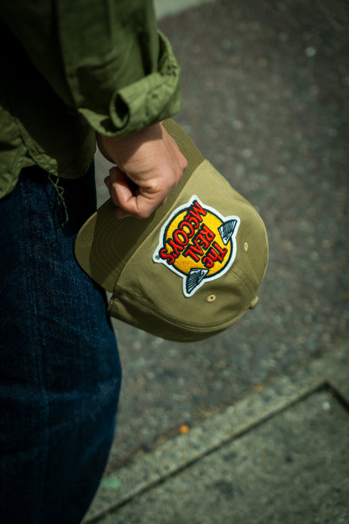 MA23001 THE REAL McCOY'S LOGO BASEBALL CAP - KHAKI