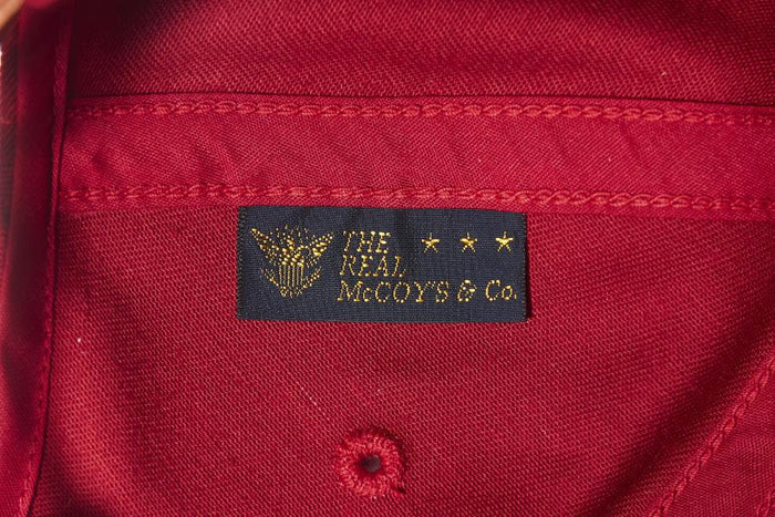 MA23001 THE REAL MCCOY'S LOGO BASEBALL CAP - RED