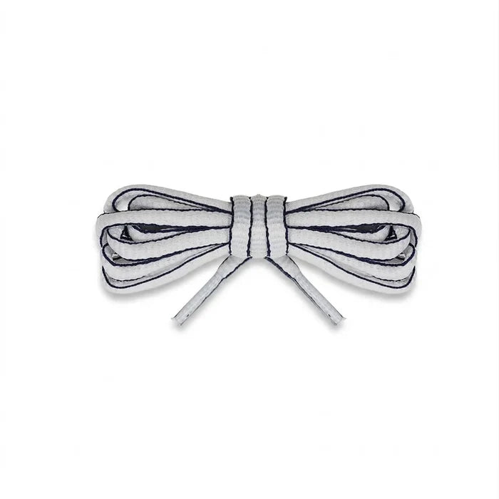 White Navy Trim / 120 CM / 47 IN / Oval Laces | 5.65 mm Wide