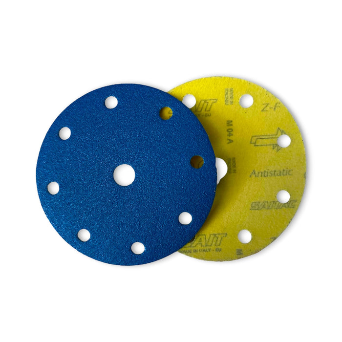 Sait 150mm 8+1 Hole Zirconia Hook & Loop Velcro Backed Sanding Discs
