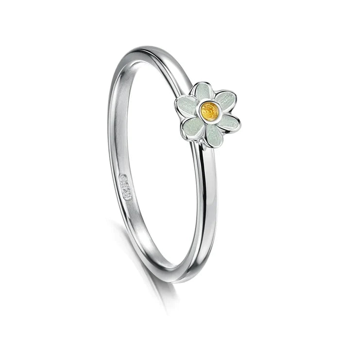 Sheila Fleet Daisies at Dawn Petite Enamel Ring in Sterling Silver (ER0236-SUNSH)