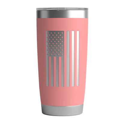 20 OZ Tumbler w\/ Logo & US Flag In Pink