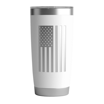 20 OZ Tumbler w\/ Logo & US Flag In White