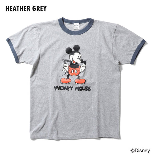 22284 MICKEY PIGMENT PT RINGER TEE S/S - HEATHER GRAY