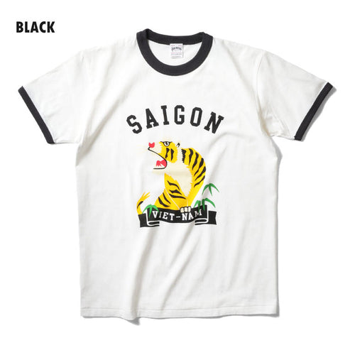 22304 RINGER TEE S/S(TIGER) - BLACK