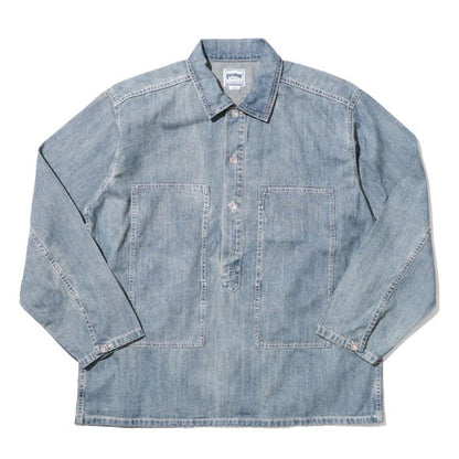 40696 USA COTTON DENIM PULLOVER SHIRT - BLEACH