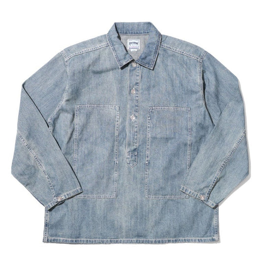 40696 USA COTTON DENIM PULLOVER SHIRT - BLEACH