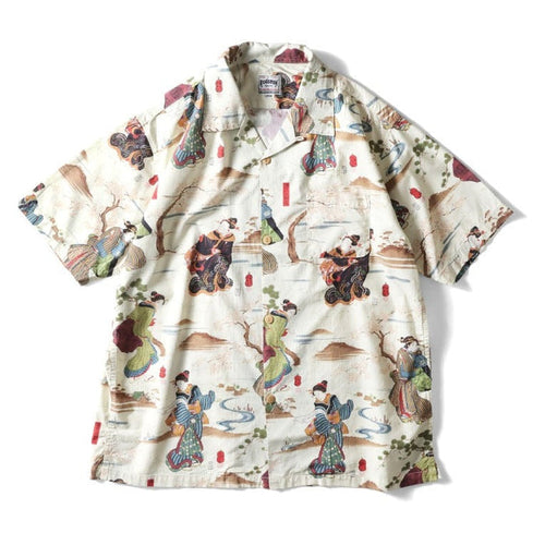 41169 × Utagawa Kuniyoshi COTTON RAYON ALOHA SHIRT (Sumida River Morning Mist) - NATURAL
