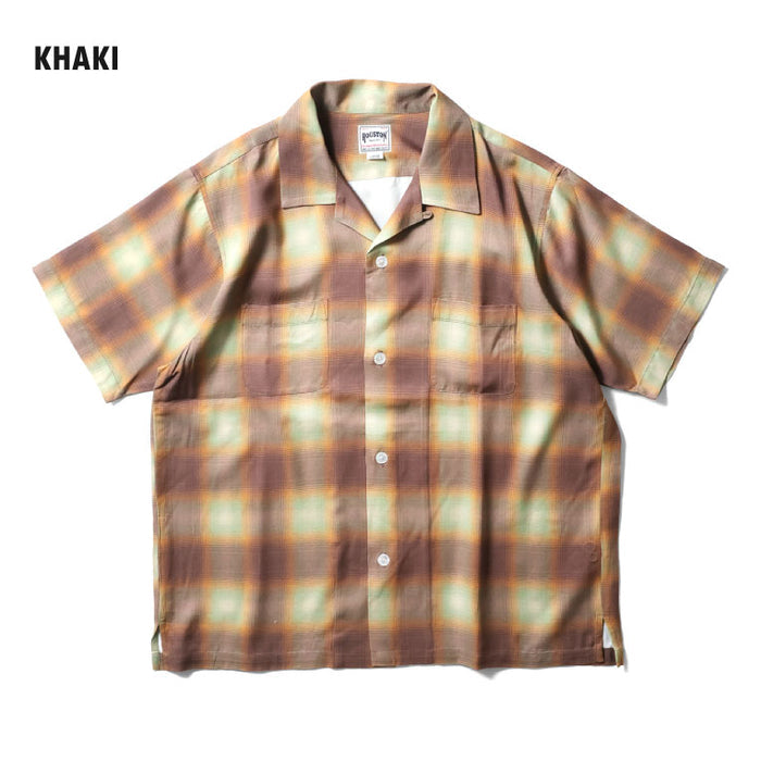 41187 OMBRE CHECK SHIRT S/S - KHAKI