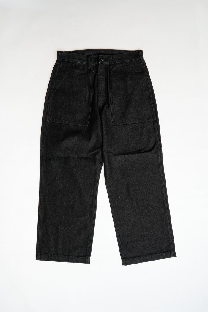 4POCKETS FATIGUE WIDE TROUSER - BLACK DENIM