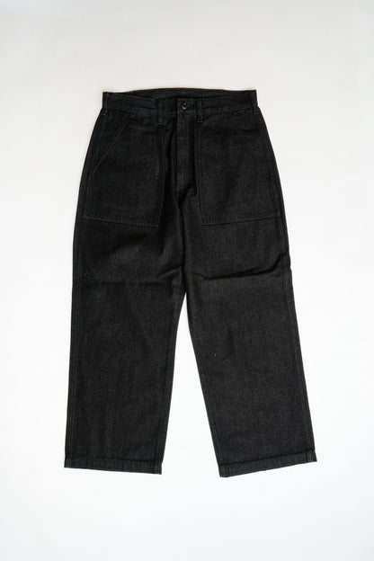 4POCKETS FATIGUE WIDE TROUSER - BLACK DENIM