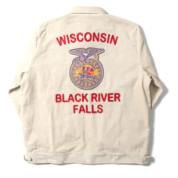 51448 CORDUROY EMBROIDERY JACKET (FFA) - NATURAL
