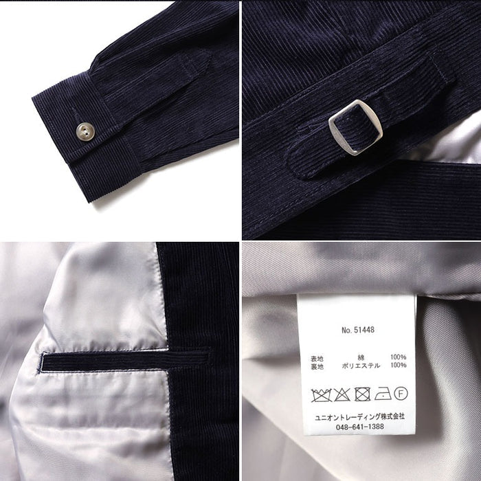 51448 CORDUROY EMBROIDERY JACKET (FFA) - NAVY