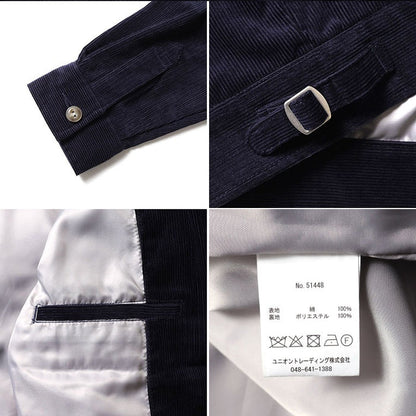 51448 CORDUROY EMBROIDERY JACKET (FFA) - NAVY