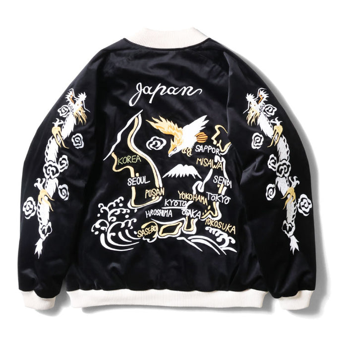 51524 VELVETEEN SOUVENIR JACKET (MAP) - BLACK