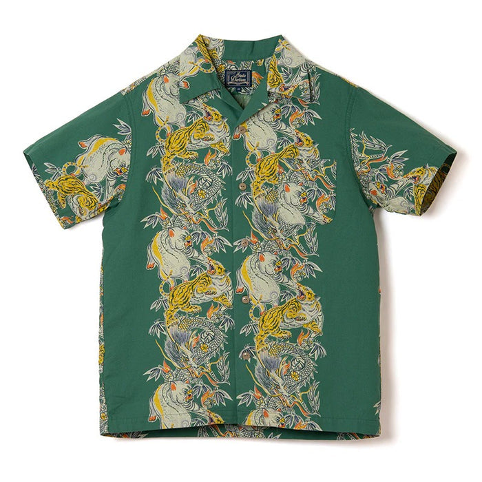 5721 Tornado Pig Aloha Shirt - GREEN
