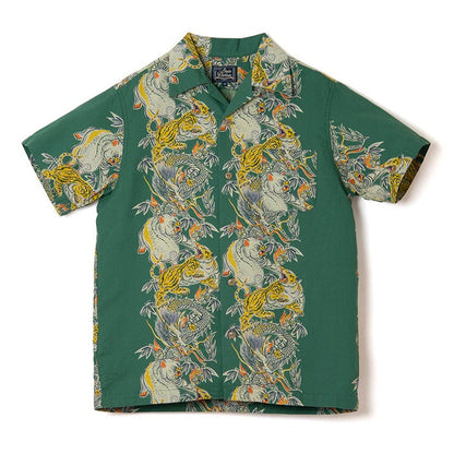 5721 Tornado Pig Aloha Shirt - GREEN