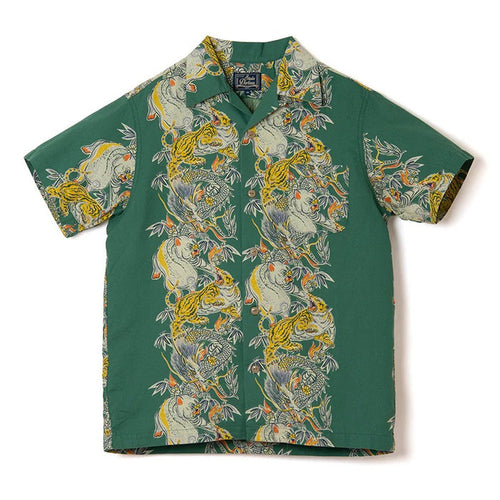 5721 Tornado Pig Aloha Shirt - GREEN