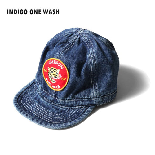 6892 PATCH DENIM ARMY CAP(TIGER) - INDIGO ONE WASH