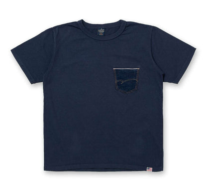 8161A Denim Pocket Print T-Shirt - NAVY