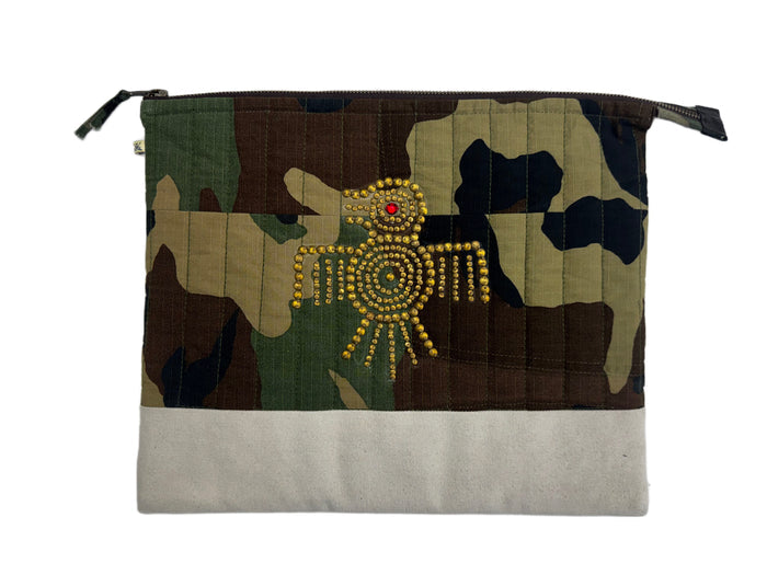 AK/PR/LOT3/ACC/039 Camo & Brown Selvedge Denim Sleeve - CAMO & BROWN