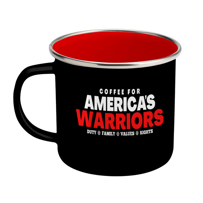America's Warriors Enamel Steel Mug 12 oz