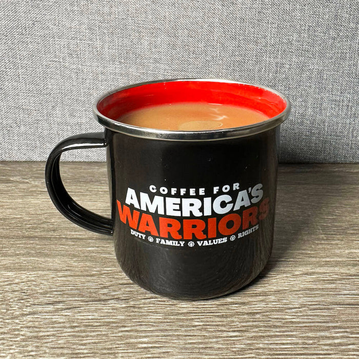 America's Warriors Enamel Steel Mug 12 oz