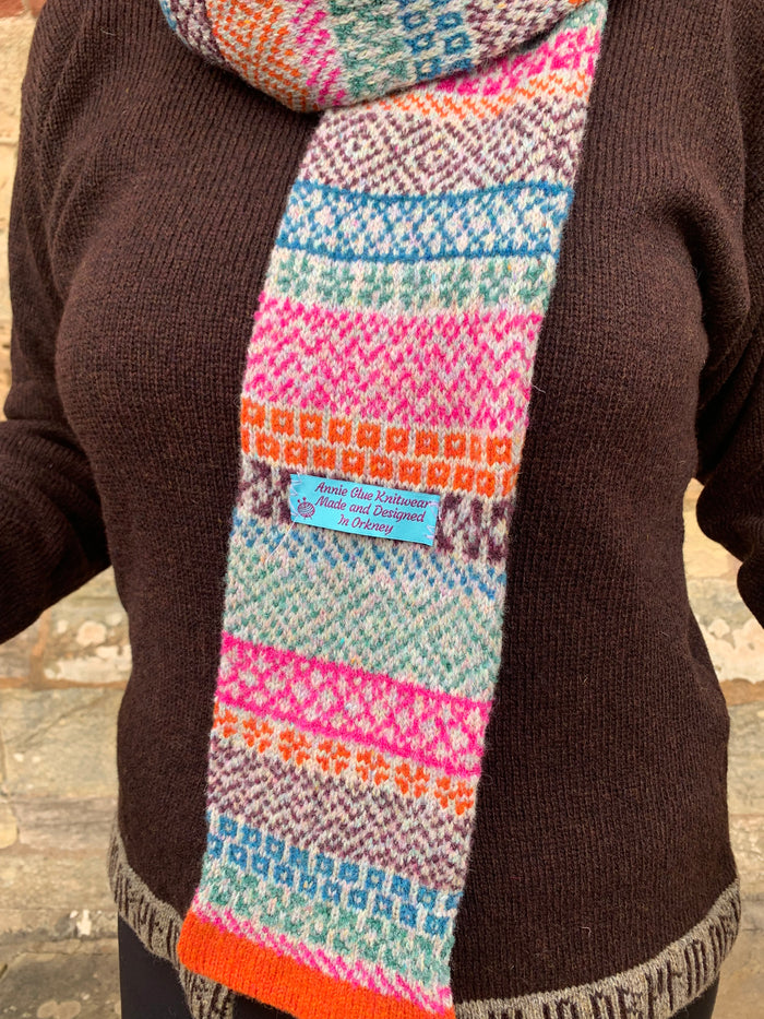 Annie Glue Funky Fair Isle Scarf