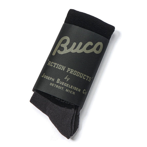BA23105 BUCO STRIPED ACTION SOCKS - GRAY/BLACK