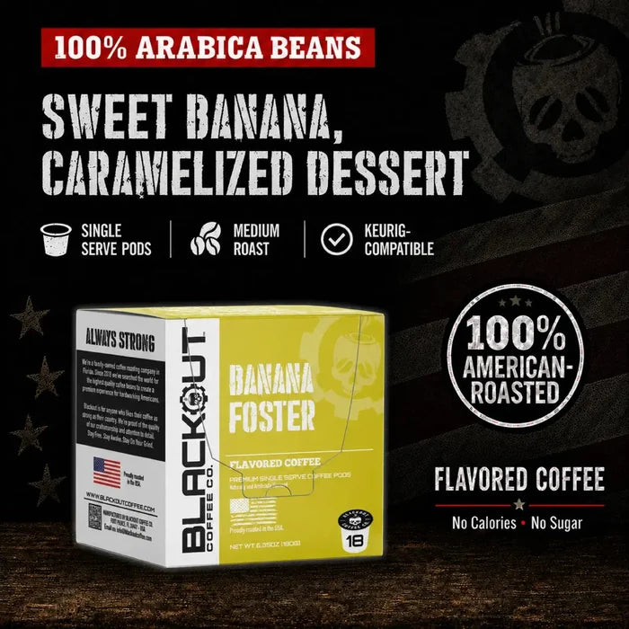 BANANA FOSTER FLAVORED COFFEE PODS 18CT