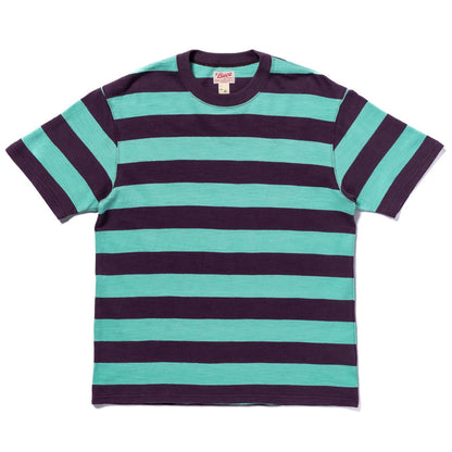 BC24002 BUCO STRIPE TEE S/S - MINT/PURPLE