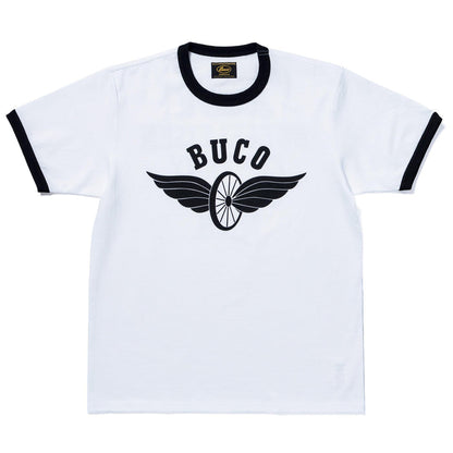 BC25004 BUCO TEE / FLYING WHEEL - WHITE/BLACK