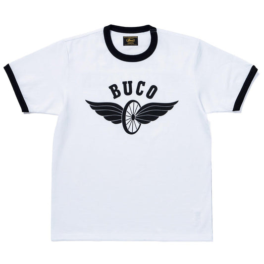 BC25004 BUCO TEE / FLYING WHEEL - WHITE/BLACK