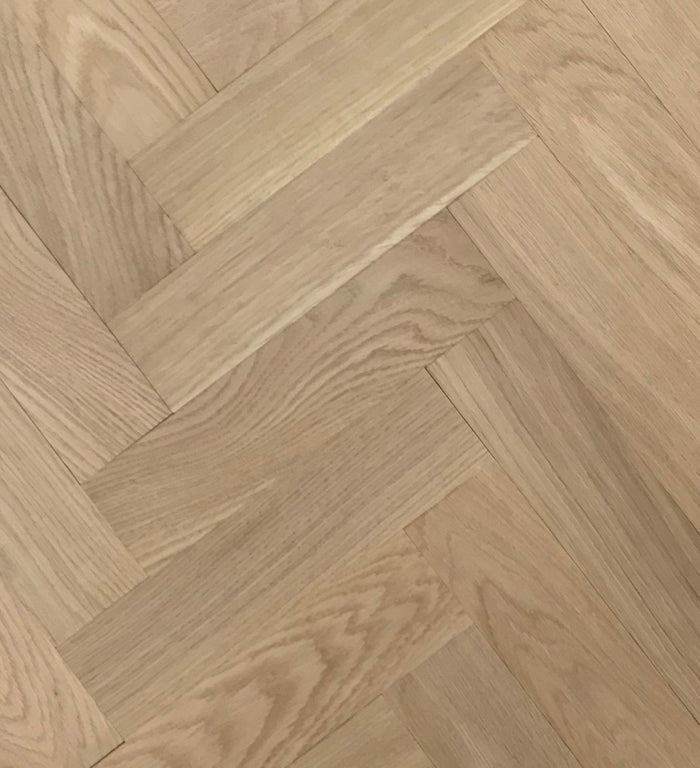 Bedlington Solid Oak Parquet - Unfinished Prime – 22 × 70 × 350mm