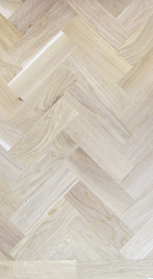 Bedlington Solid Oak Parquet - Unfinished Rustic – 22 × 70 × 230mm