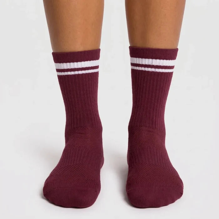 Burgundy / Unisex US 6 - 12 / Crew Sock | 100% Nylon