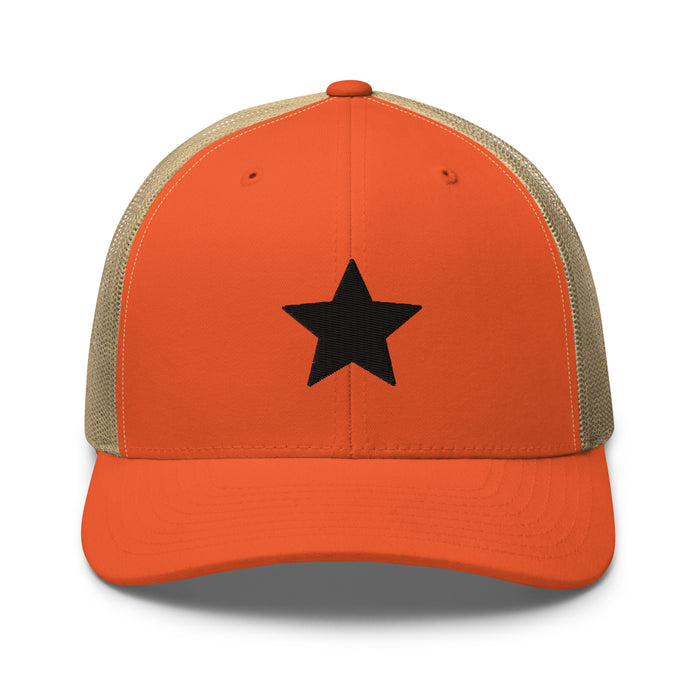 Rustic Orange/ Khaki / One Size Fits Most / Embroidered Trucker Cap