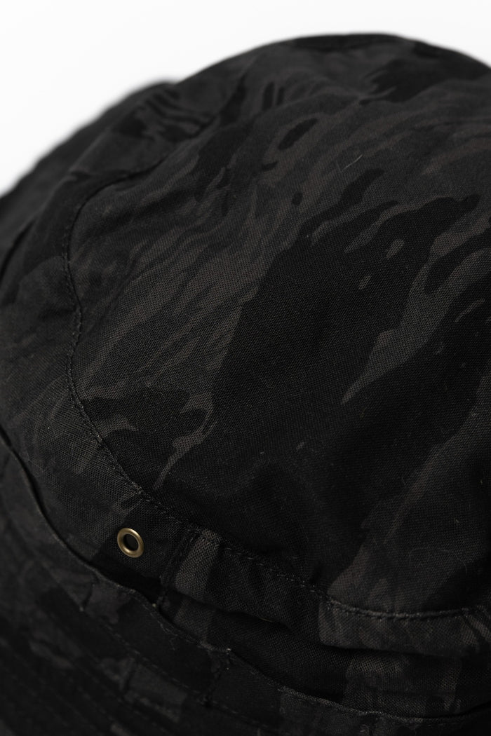 BLACK TIGER CAMO MILITARY BOONIE HAT - BLACK