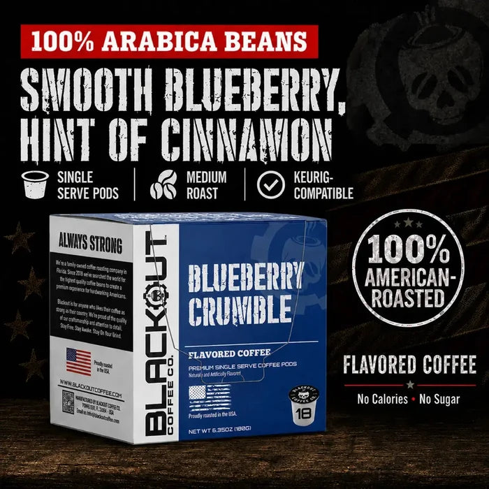 BLUEBERRY CRUMBLE FLAVORED COFFEE PODS 18CT