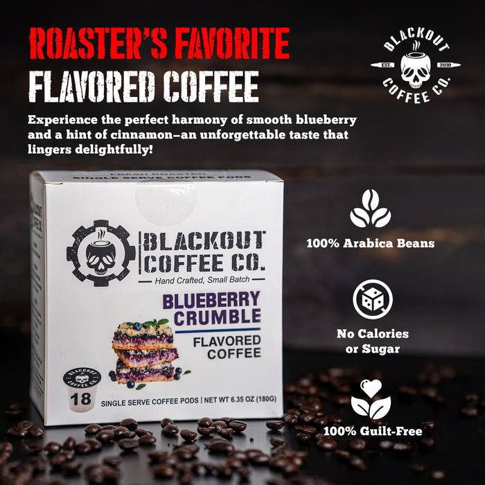 BLUEBERRY CRUMBLE FLAVORED COFFEE PODS 18CT