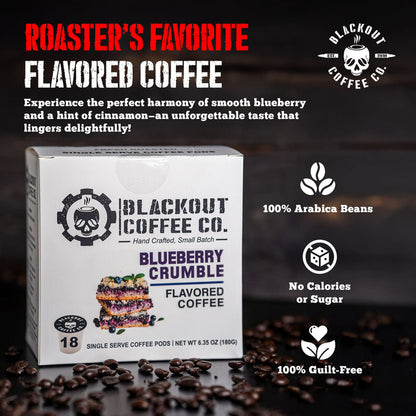 BLUEBERRY CRUMBLE FLAVORED COFFEE PODS 18CT