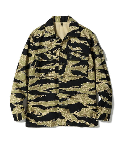 BR15587 GOLD TIGER PATTERN JACKET - BLACK