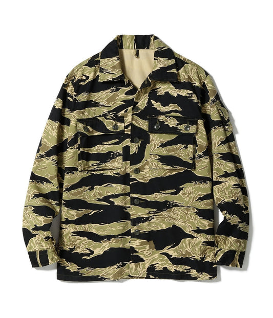 BR15587 GOLD TIGER PATTERN JACKET - BLACK
