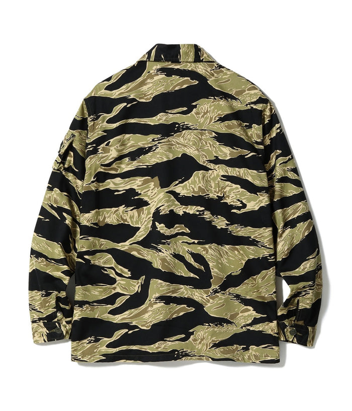 BR15587 GOLD TIGER PATTERN JACKET - BLACK